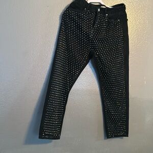 Topshop Black Mom Heans with rhinestones